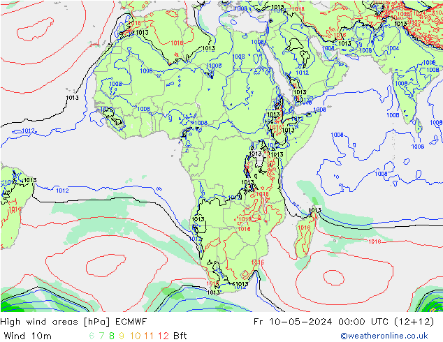 Windvelden ECMWF vr 10.05.2024 00 UTC