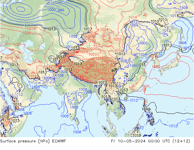 pressão do solo ECMWF Sex 10.05.2024 00 UTC