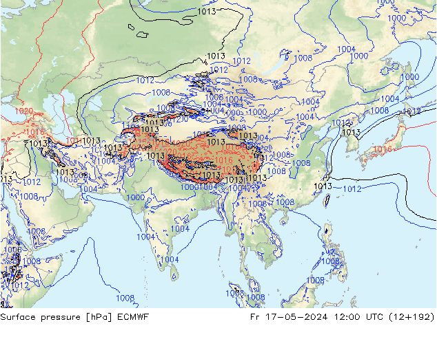 pressão do solo ECMWF Sex 17.05.2024 12 UTC