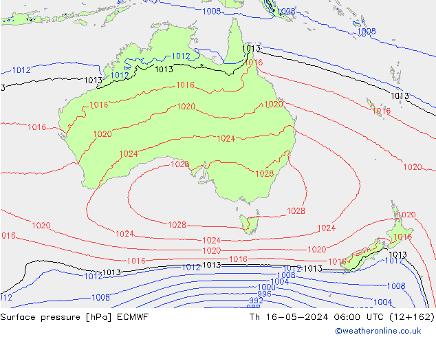 pression de l'air ECMWF jeu 16.05.2024 06 UTC