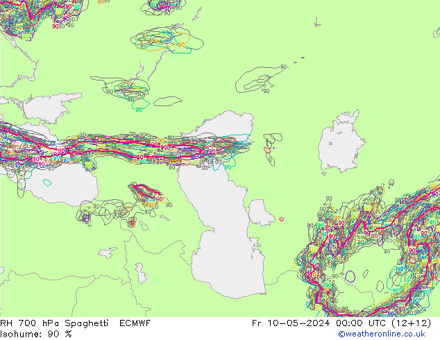 700 hPa Nispi Nem Spaghetti ECMWF Cu 10.05.2024 00 UTC