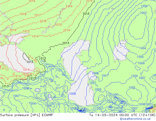 ciśnienie ECMWF wto. 14.05.2024 00 UTC