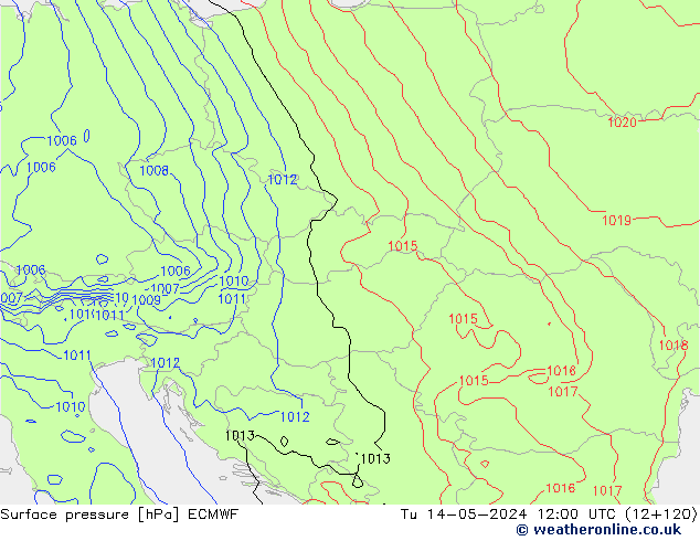 Pressione al suolo ECMWF mar 14.05.2024 12 UTC