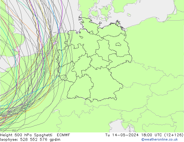 Geop. 500 hPa Spaghetti ECMWF mar 14.05.2024 18 UTC