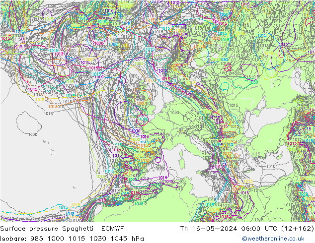 ciśnienie Spaghetti ECMWF czw. 16.05.2024 06 UTC