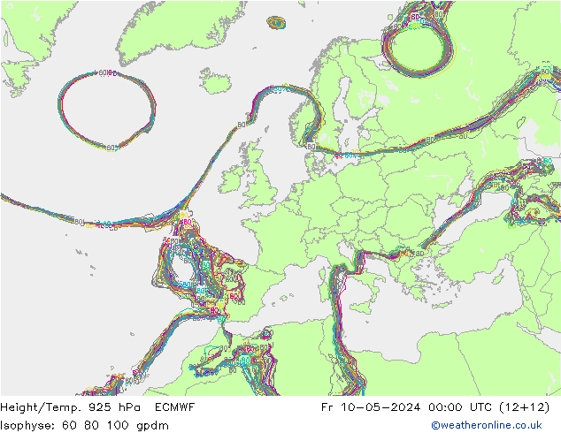 Height/Temp. 925 гПа ECMWF пт 10.05.2024 00 UTC