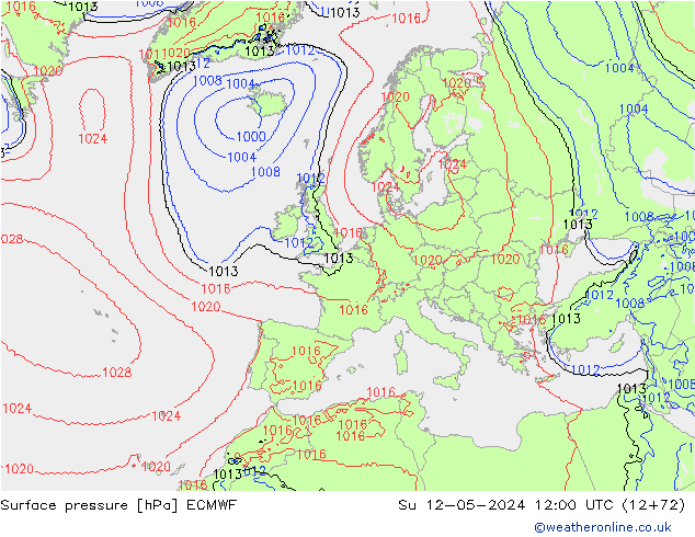 ciśnienie ECMWF nie. 12.05.2024 12 UTC
