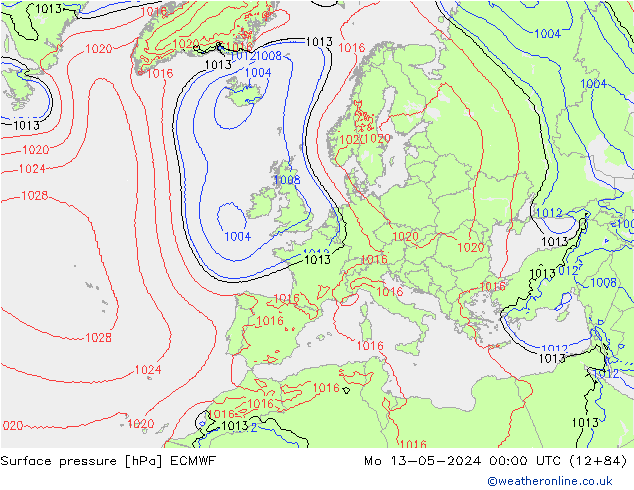 ciśnienie ECMWF pon. 13.05.2024 00 UTC