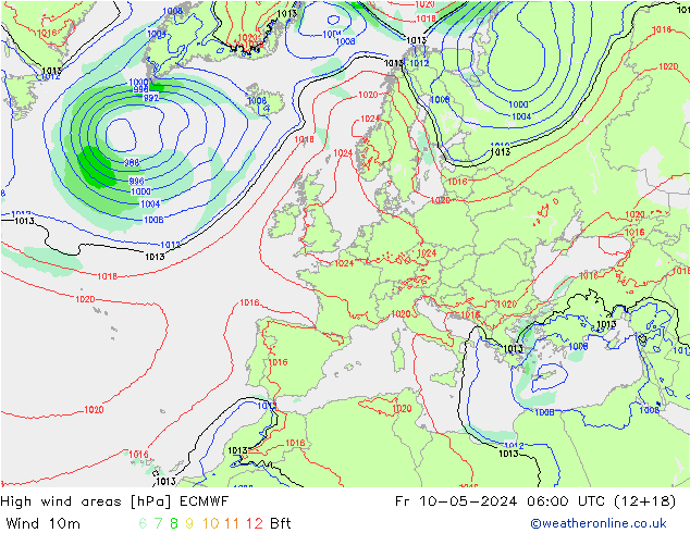 Sturmfelder ECMWF Fr 10.05.2024 06 UTC