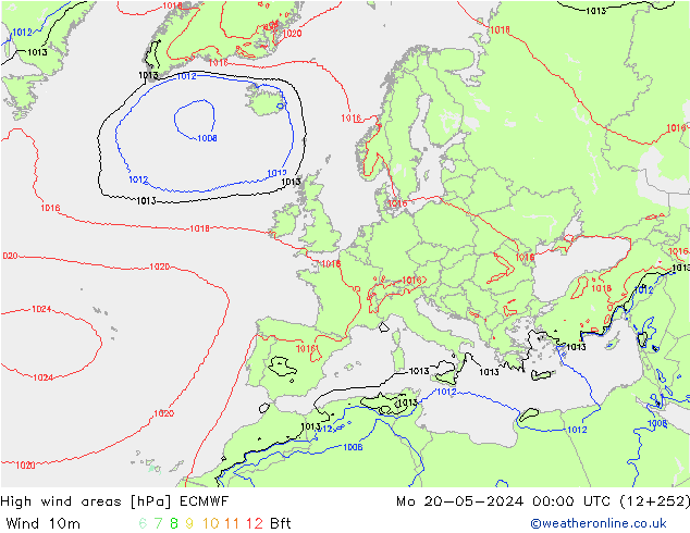 High wind areas ECMWF Seg 20.05.2024 00 UTC