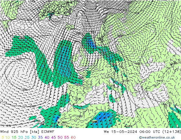 Wind 925 hPa ECMWF We 15.05.2024 06 UTC