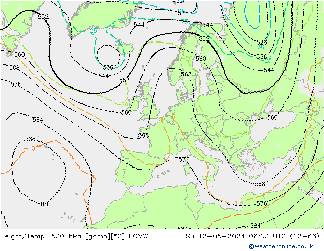 Height/Temp. 500 hPa ECMWF Su 12.05.2024 06 UTC