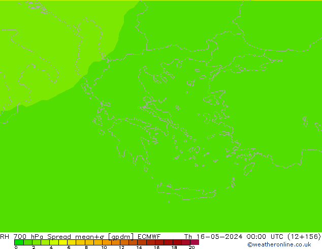 700 hPa Nispi Nem Spread ECMWF Per 16.05.2024 00 UTC