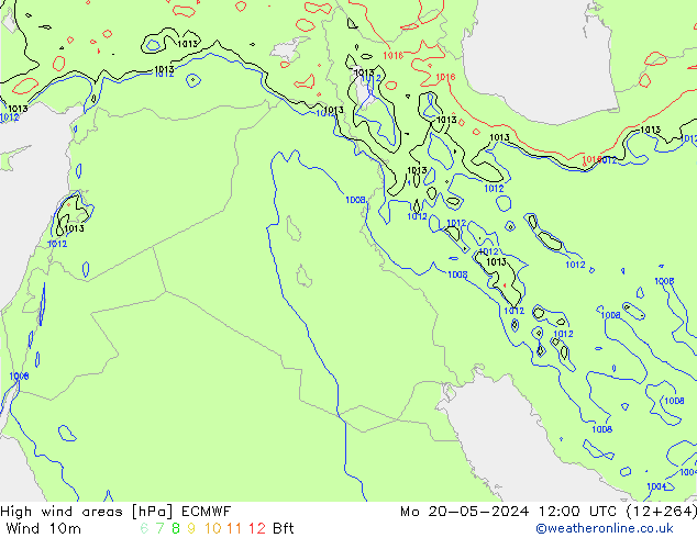 High wind areas ECMWF Mo 20.05.2024 12 UTC