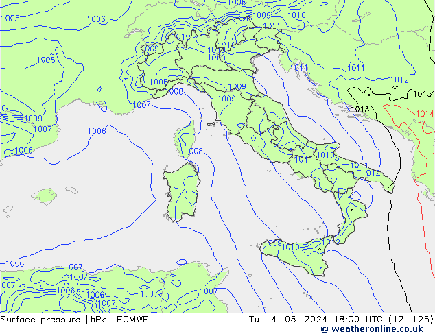 Surface pressure ECMWF Tu 14.05.2024 18 UTC