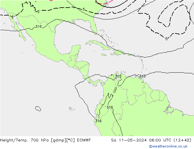 Height/Temp. 700 hPa ECMWF  11.05.2024 06 UTC
