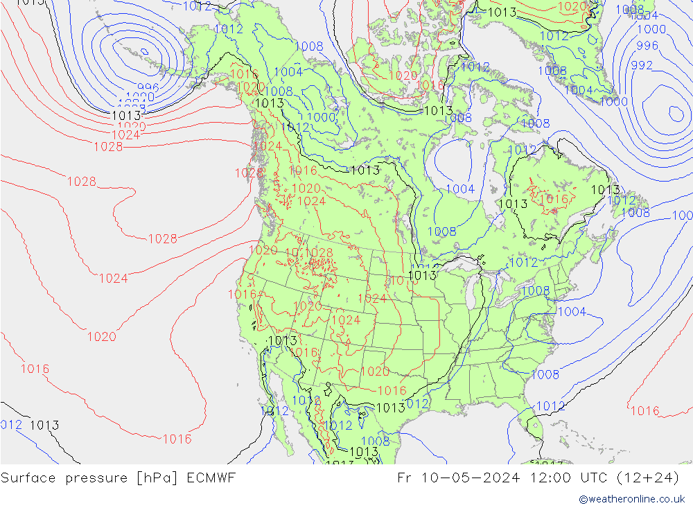 地面气压 ECMWF 星期五 10.05.2024 12 UTC