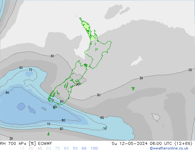 RH 700 hPa ECMWF So 12.05.2024 06 UTC