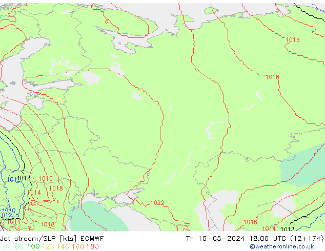 Jet Akımları/SLP ECMWF Per 16.05.2024 18 UTC