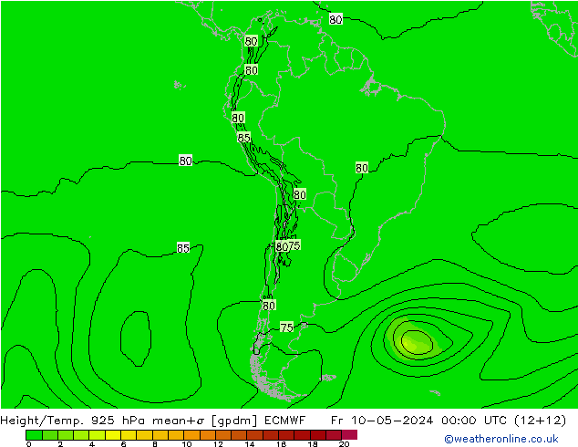 Géop./Temp. 925 hPa ECMWF ven 10.05.2024 00 UTC