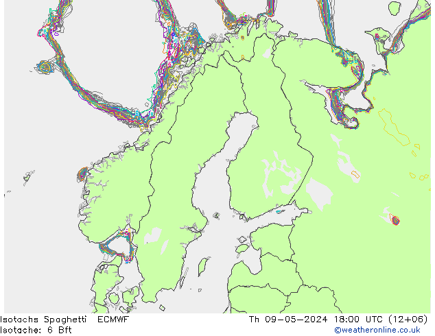 Isotachen Spaghetti ECMWF do 09.05.2024 18 UTC