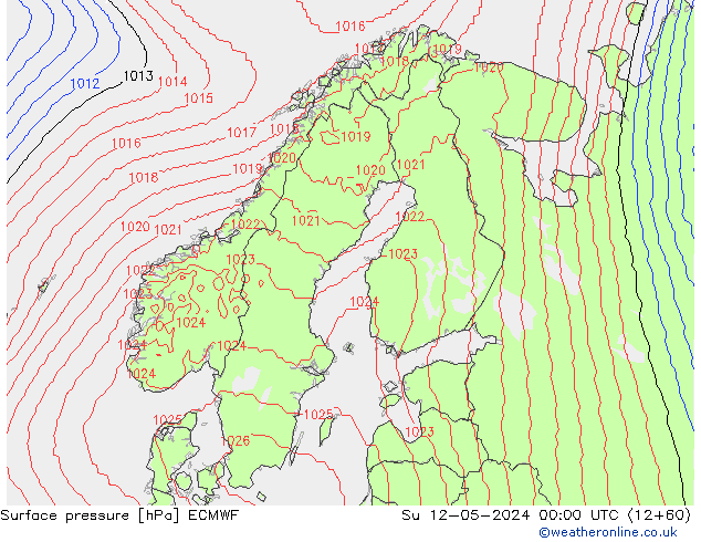 Yer basıncı ECMWF Paz 12.05.2024 00 UTC