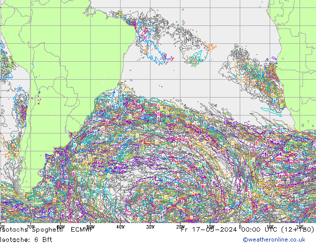 Isotachs Spaghetti ECMWF Sex 17.05.2024 00 UTC