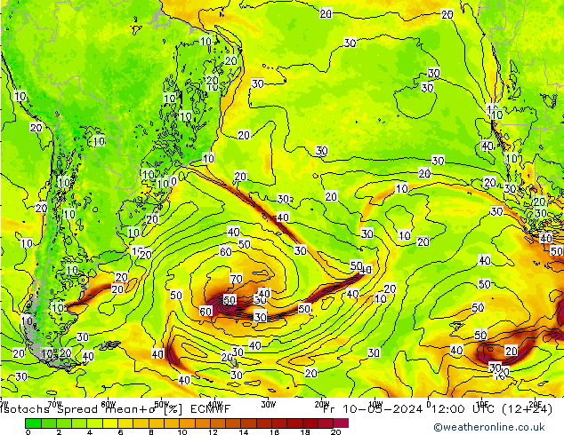 Isotachs Spread ECMWF  10.05.2024 12 UTC