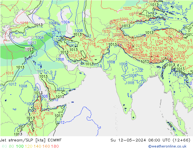 Straalstroom/SLP ECMWF zo 12.05.2024 06 UTC