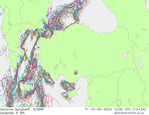Isotachs Spaghetti ECMWF  10.05.2024 12 UTC