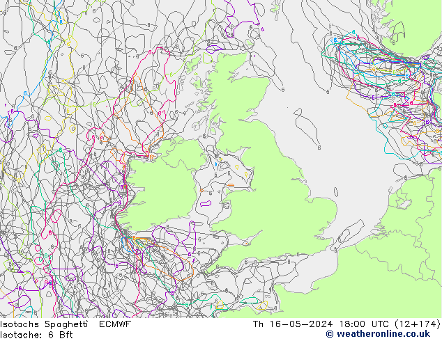 Eşrüzgar Hızları Spaghetti ECMWF Per 16.05.2024 18 UTC
