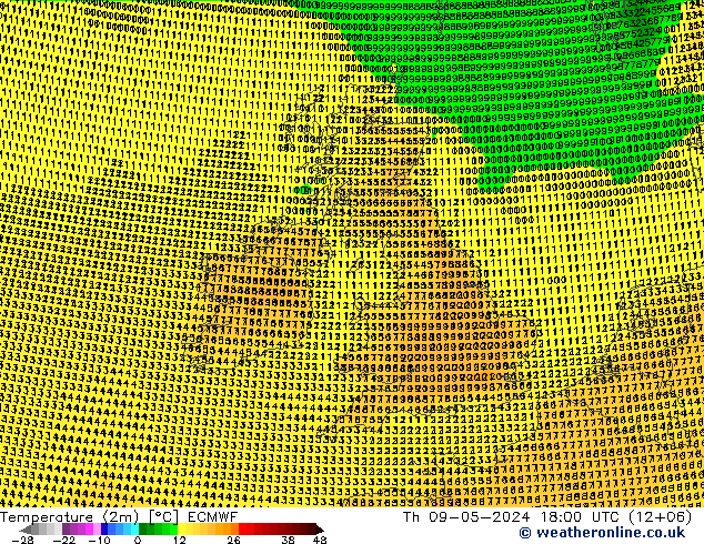 карта температуры ECMWF чт 09.05.2024 18 UTC