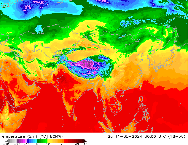 Temperature (2m) ECMWF So 11.05.2024 00 UTC