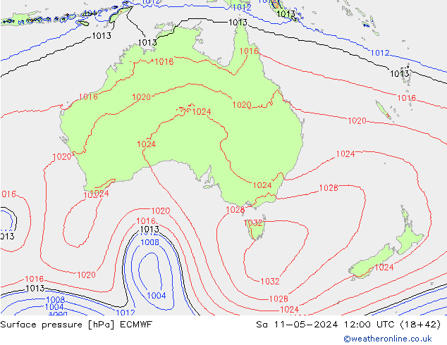 pressão do solo ECMWF Sáb 11.05.2024 12 UTC