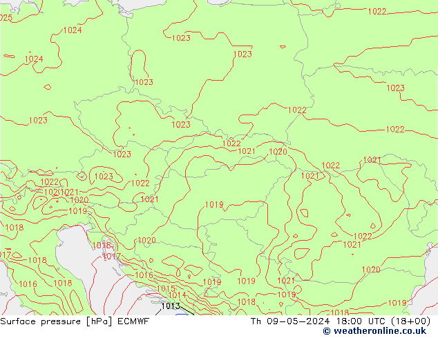 Yer basıncı ECMWF Per 09.05.2024 18 UTC