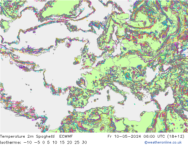 Temperaturkarte Spaghetti ECMWF Fr 10.05.2024 06 UTC