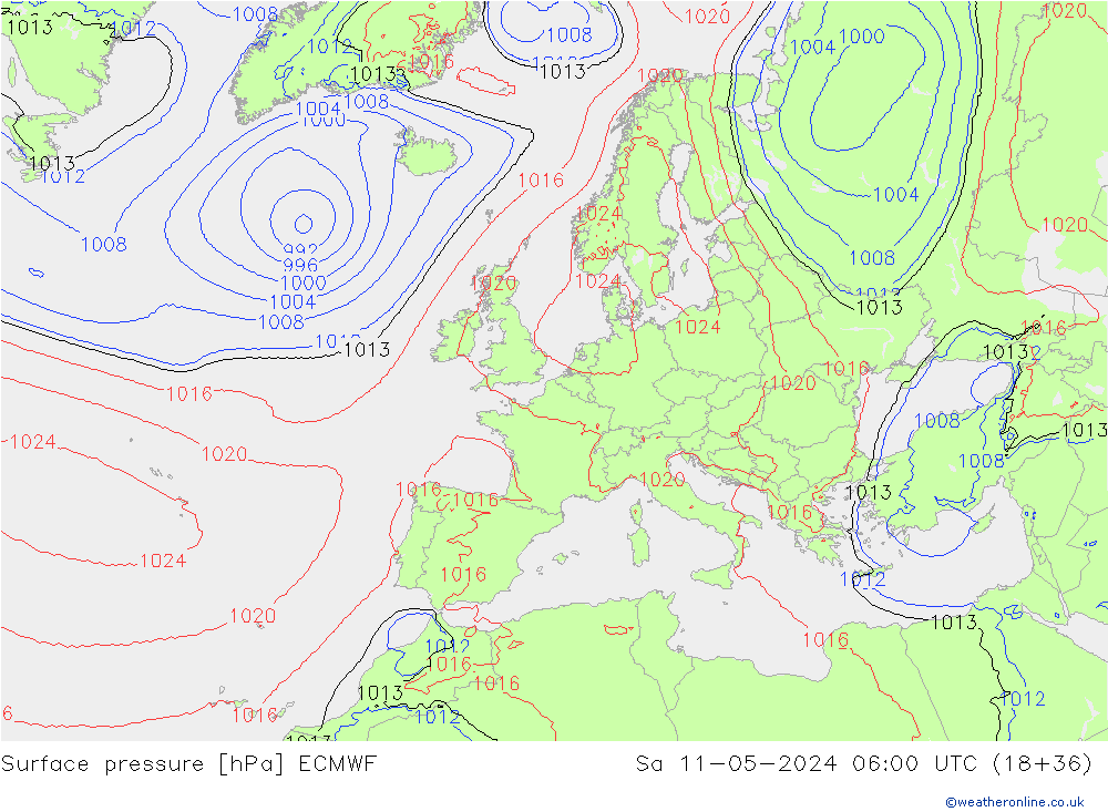 pression de l'air ECMWF sam 11.05.2024 06 UTC