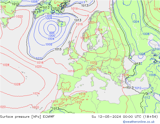 Bodendruck ECMWF So 12.05.2024 00 UTC
