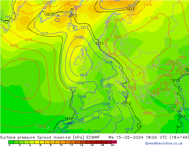 Bodendruck Spread ECMWF Mi 15.05.2024 18 UTC