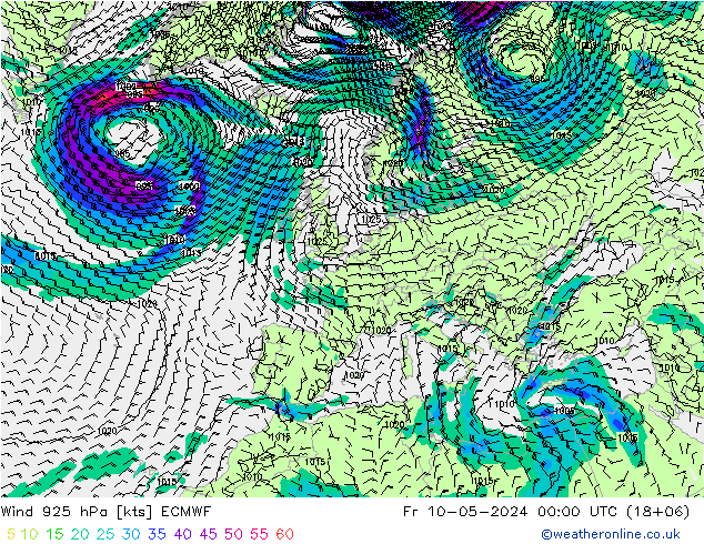 Wind 925 hPa ECMWF Fr 10.05.2024 00 UTC