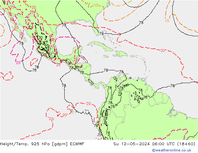 Height/Temp. 925 hPa ECMWF Ne 12.05.2024 06 UTC