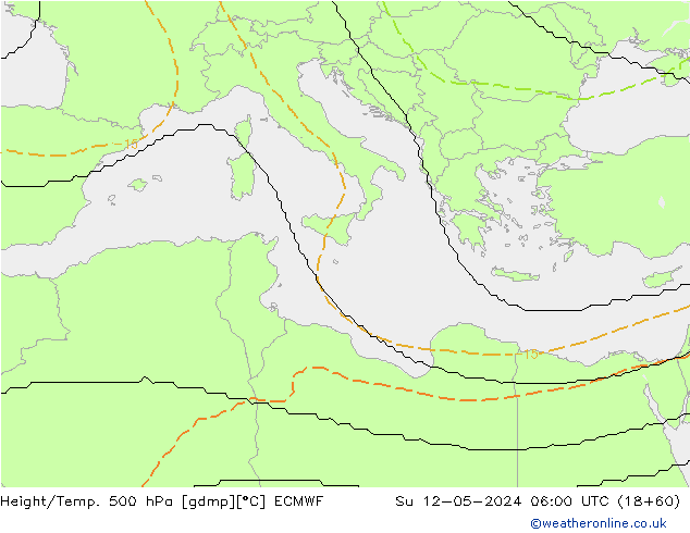 Géop./Temp. 500 hPa ECMWF dim 12.05.2024 06 UTC