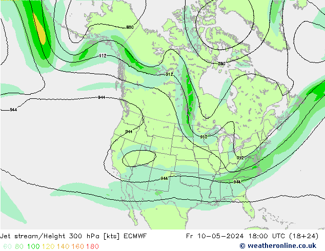 高速氣流 ECMWF 星期五 10.05.2024 18 UTC