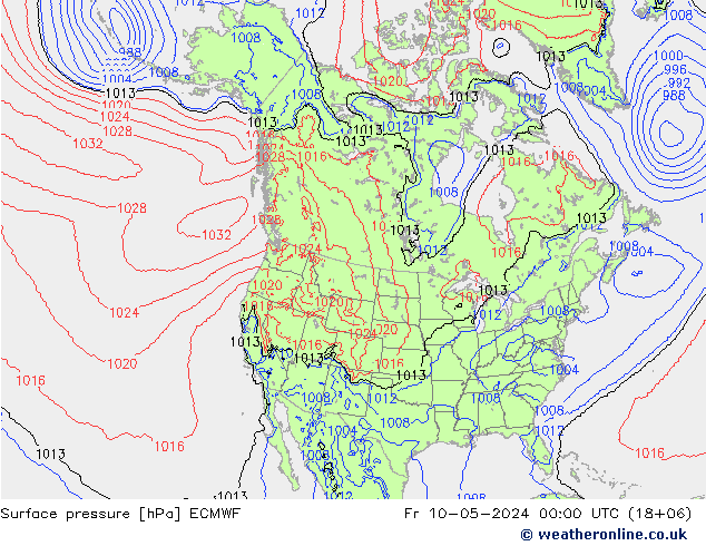 Bodendruck ECMWF Fr 10.05.2024 00 UTC
