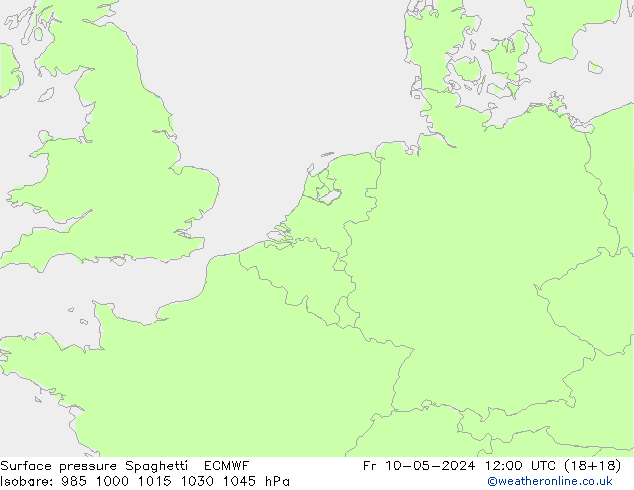 pressão do solo Spaghetti ECMWF Sex 10.05.2024 12 UTC