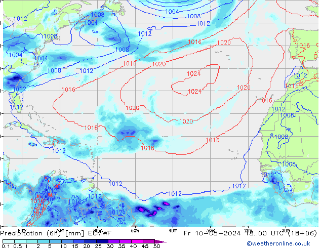 Precipitação (6h) ECMWF Sex 10.05.2024 00 UTC