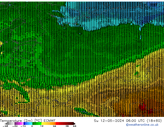 Temperatura (2m) ECMWF Dom 12.05.2024 06 UTC