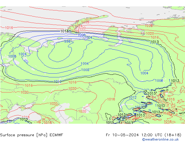 pression de l'air ECMWF ven 10.05.2024 12 UTC