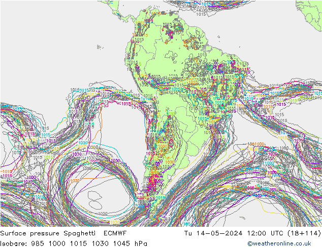 pression de l'air Spaghetti ECMWF mar 14.05.2024 12 UTC