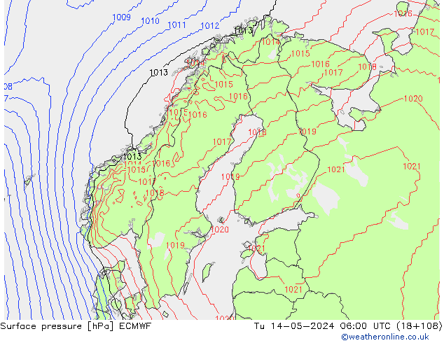 Presión superficial ECMWF mar 14.05.2024 06 UTC